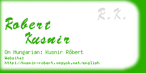 robert kusnir business card